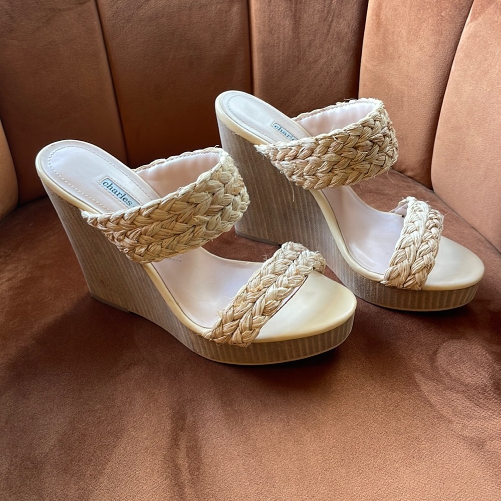 Charles David Double Strap Wedges